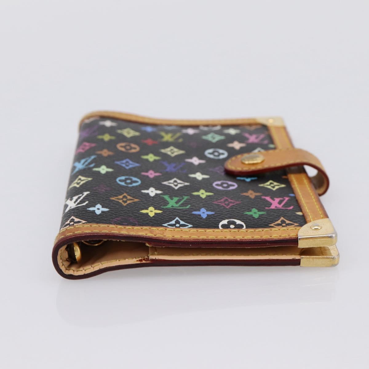 LOUIS VUITTON Multicolor Agenda PM Day Planner Cover Black R20895 LV Auth 195509