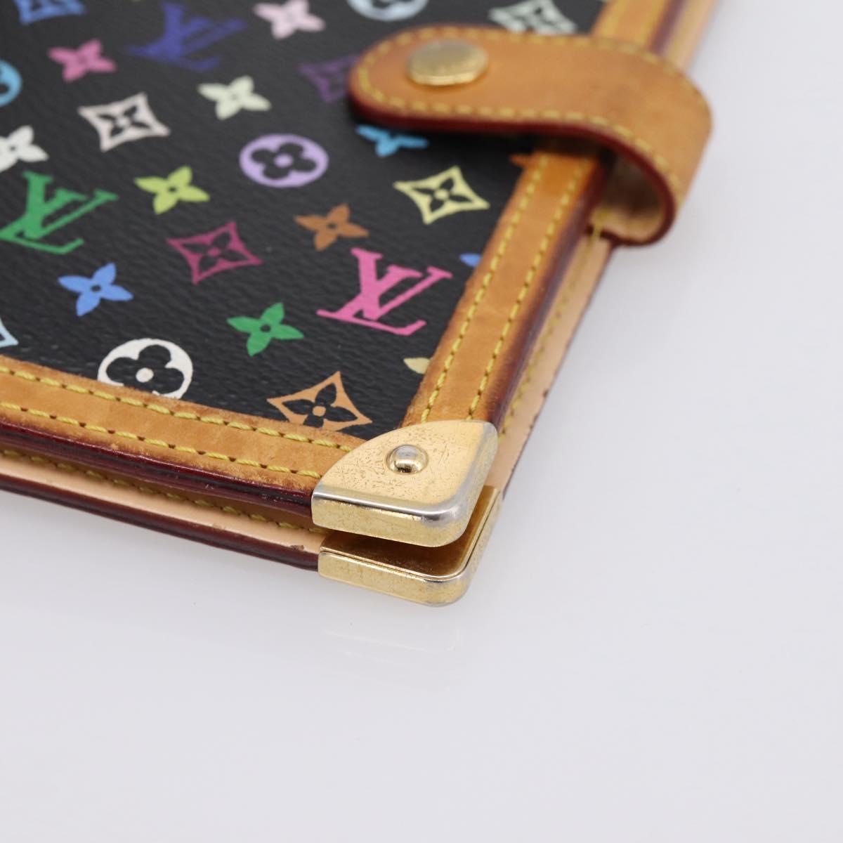LOUIS VUITTON Multicolor Agenda PM Day Planner Cover Black R20895 LV Auth 195509