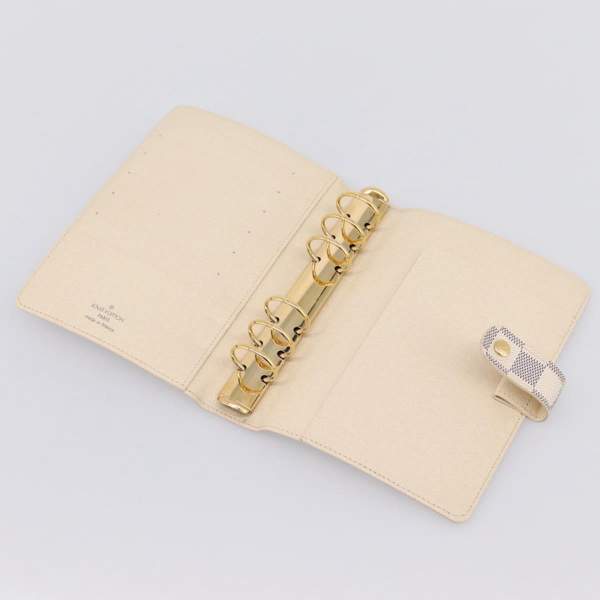 LOUIS VUITTON Damier Azur Agenda MM Day Planner Cover R20707 LV Auth 195511V