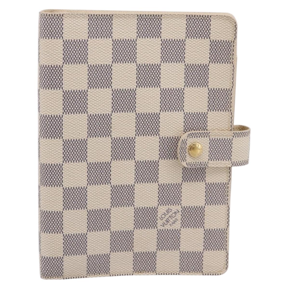 LOUIS VUITTON Damier Azur Agenda MM Day Planner Cover R20707 LV Auth 195511V