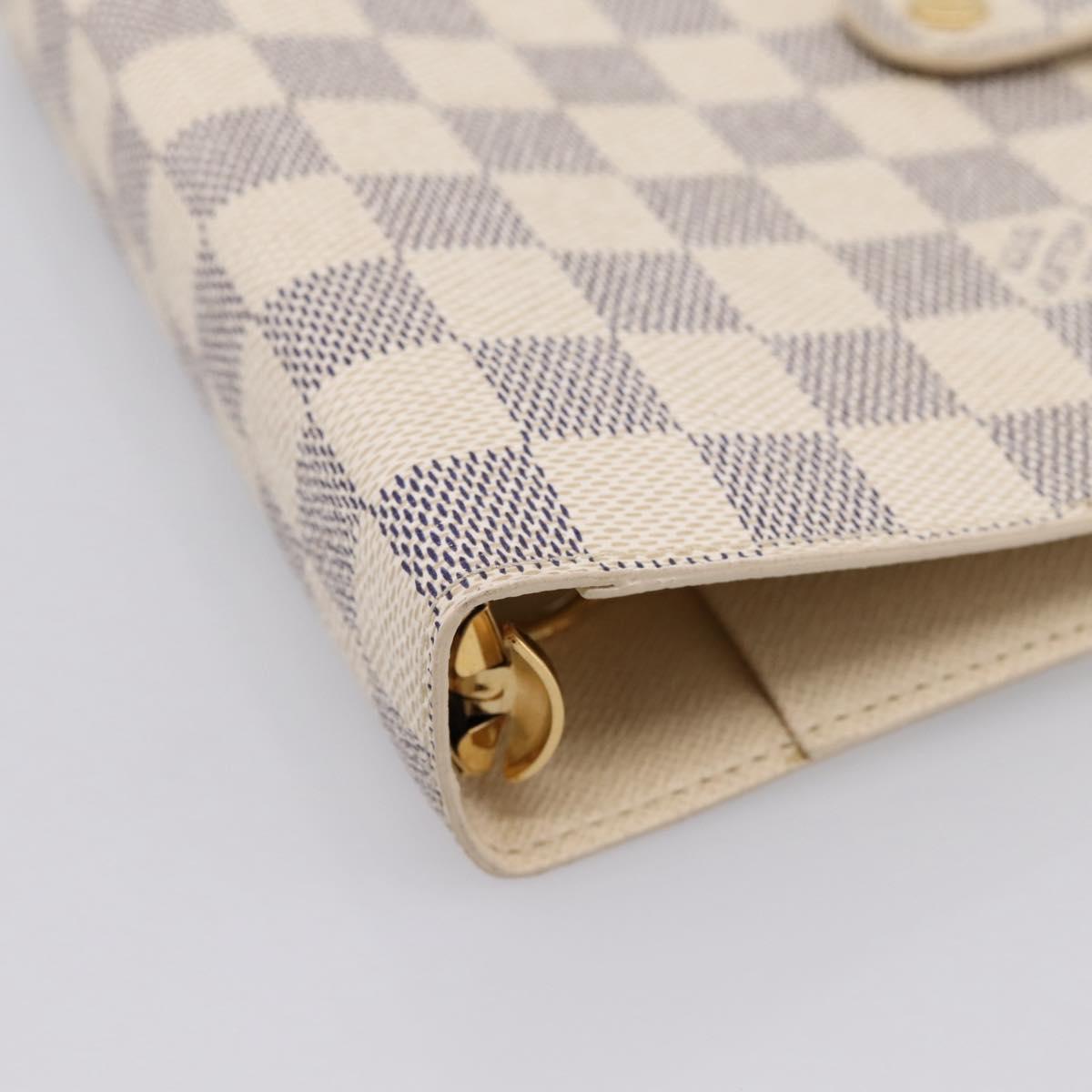LOUIS VUITTON Damier Azur Agenda MM Day Planner Cover R20707 LV Auth 195511V