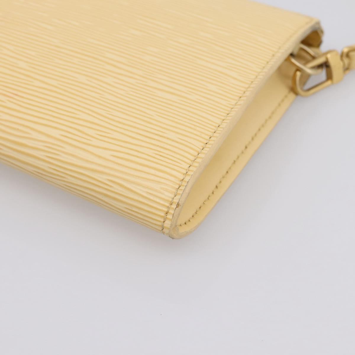 LOUIS VUITTON Epi Pochette Accessoires Pouch Vanilla M5294A LV Auth 195523V