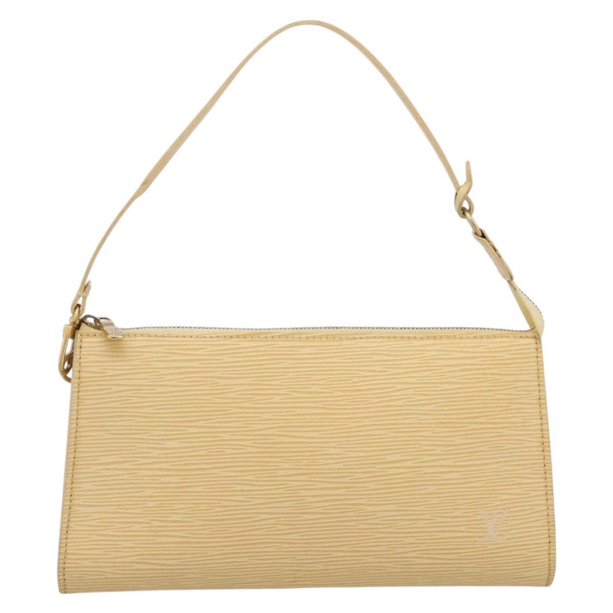 LOUIS VUITTON Epi Pochette Accessoires Pouch Vanilla M5294A LV Auth 195523V