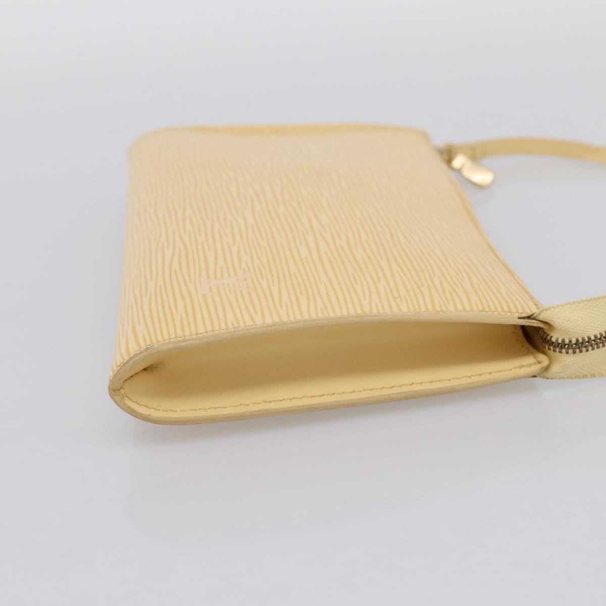 LOUIS VUITTON Epi Pochette Accessoires Pouch Vanilla M5294A LV Auth 195523V