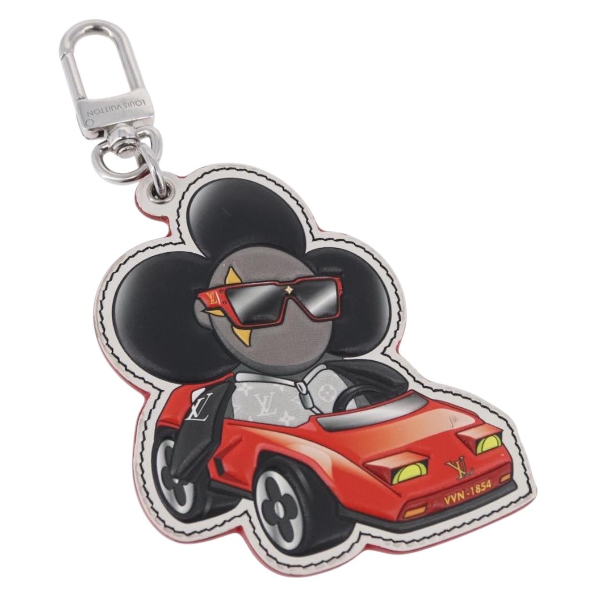 LOUIS VUITTON Sporty Car Vivienne Key Ring Leather Black M00960 LV Auth 195527M