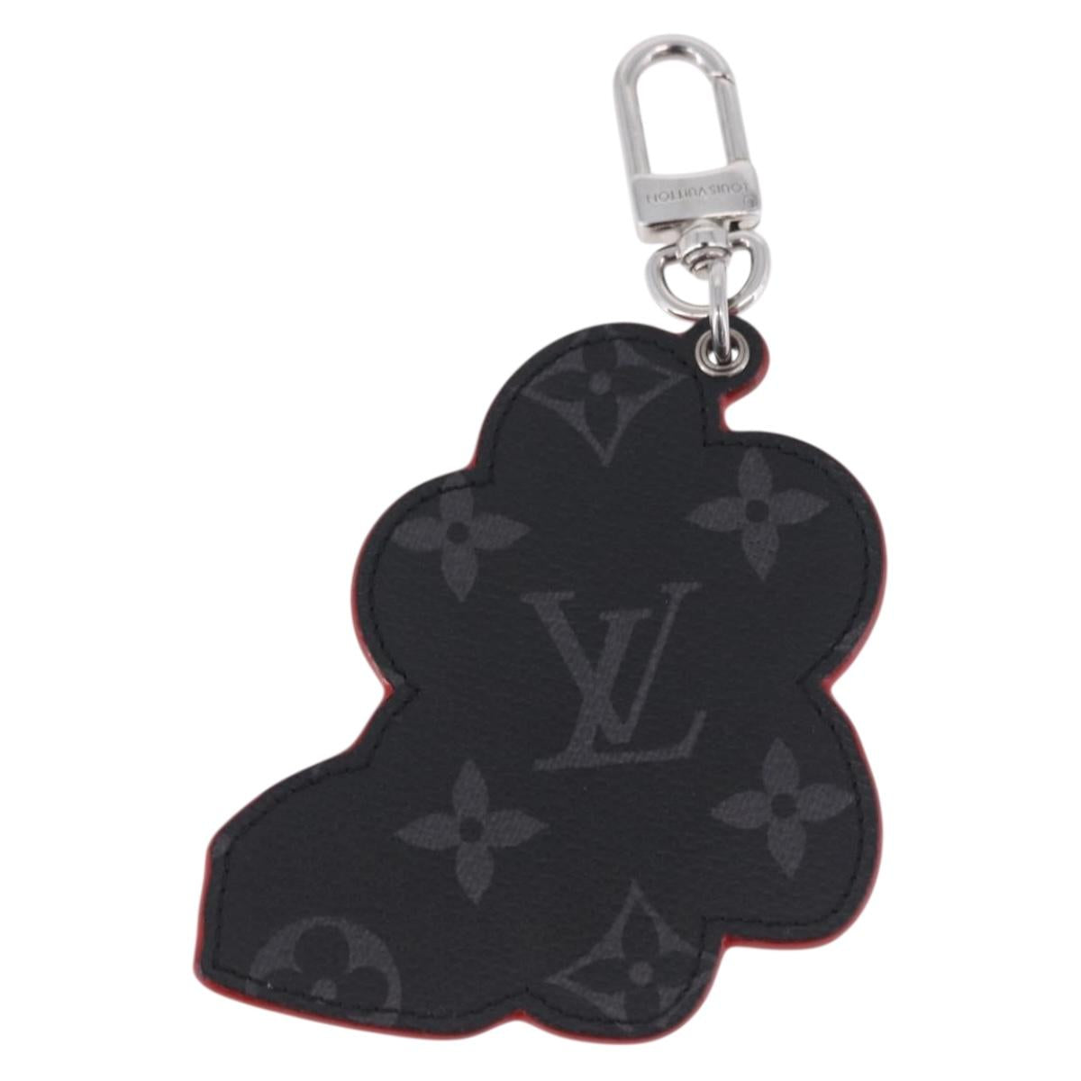 LOUIS VUITTON Sporty Car Vivienne Key Ring Leather Black M00960 LV Auth 195527M
