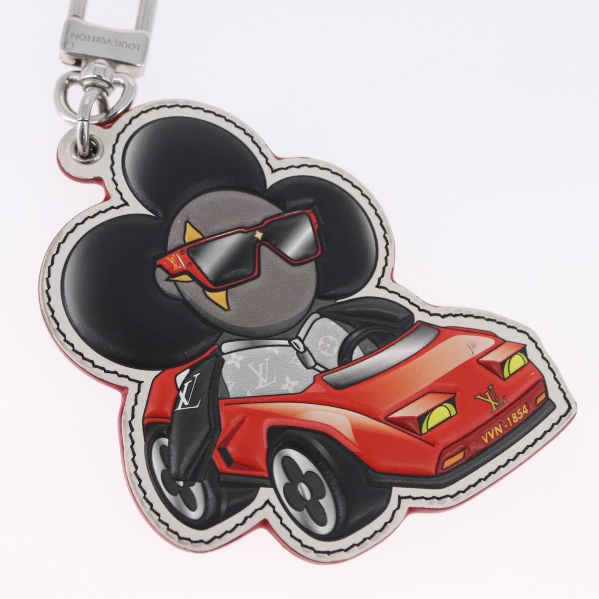 LOUIS VUITTON Sporty Car Vivienne Key Ring Leather Black M00960 LV Auth 195527M