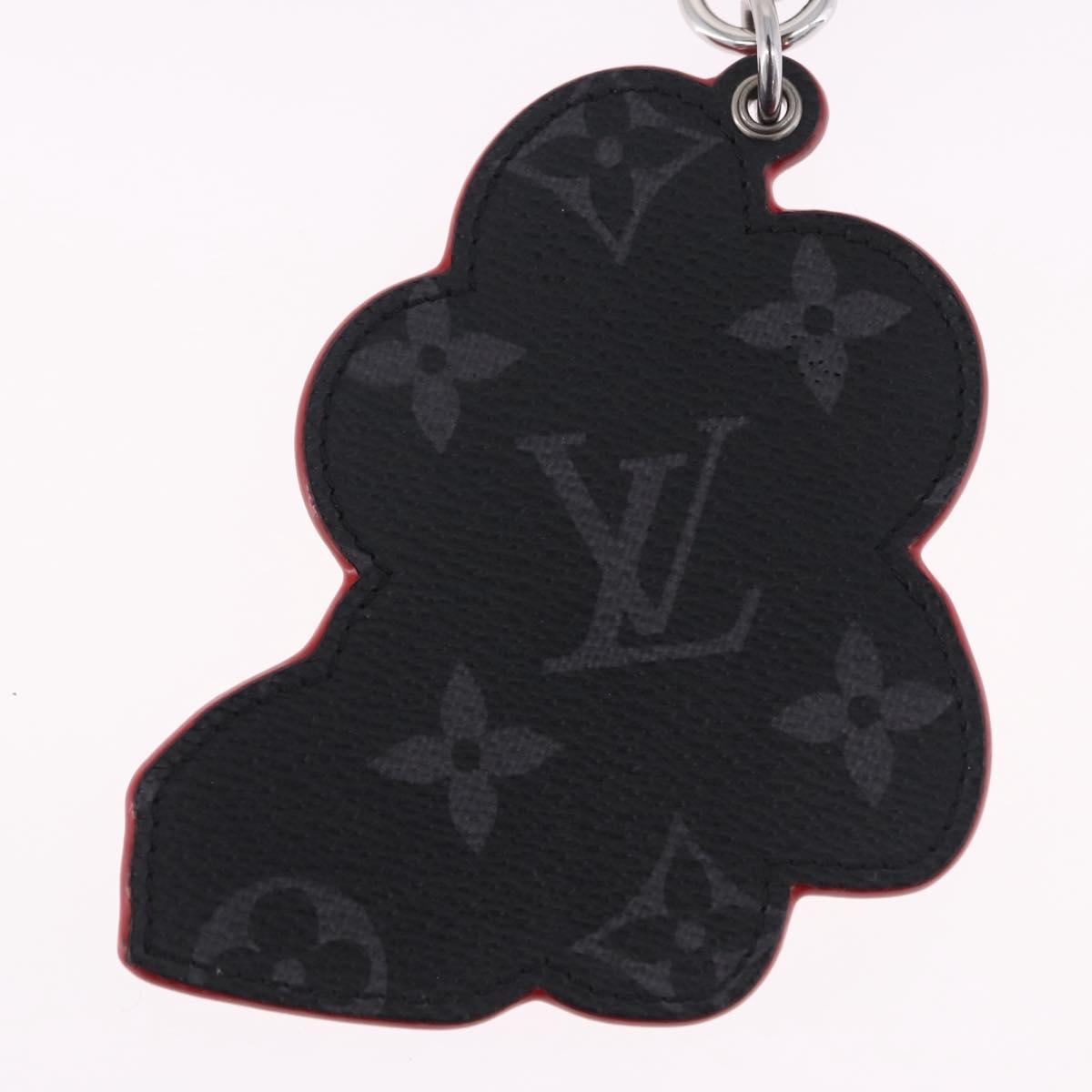 LOUIS VUITTON Sporty Car Vivienne Key Ring Leather Black M00960 LV Auth 195527M