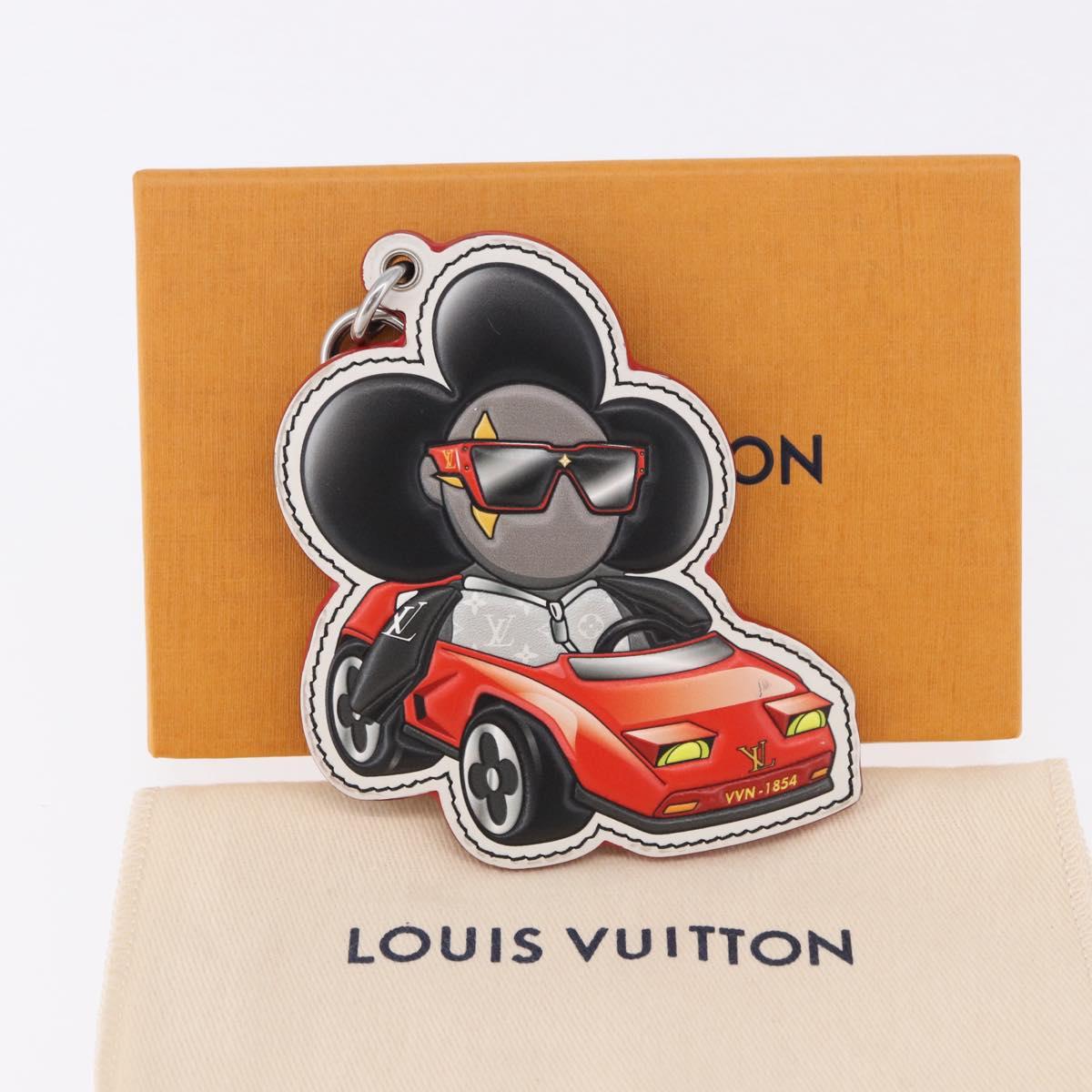 LOUIS VUITTON Sporty Car Vivienne Key Ring Leather Black M00960 LV Auth 195527M