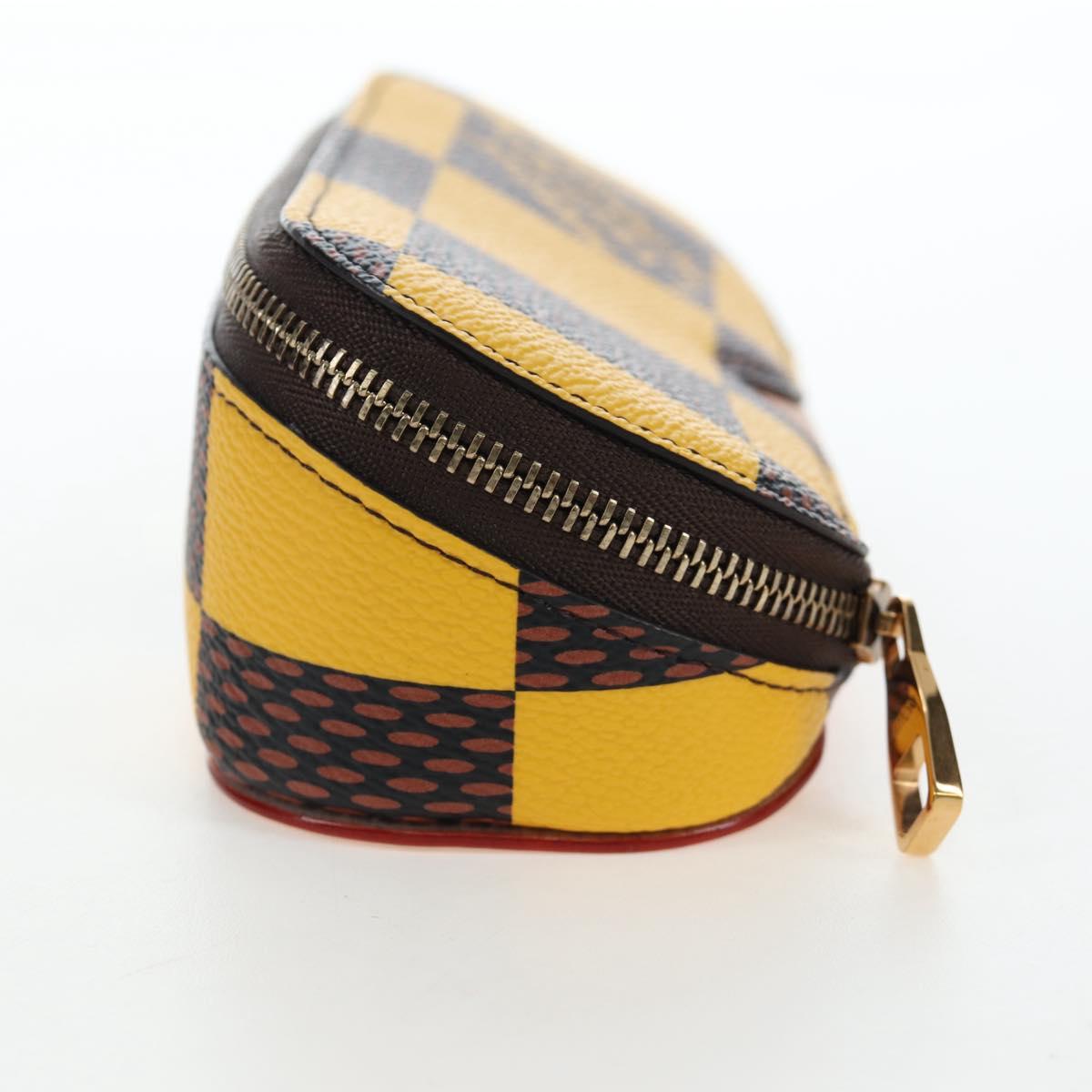 LOUIS VUITTON Damier Pop Glasses Case Yellow GI1034 LV Auth 195529M