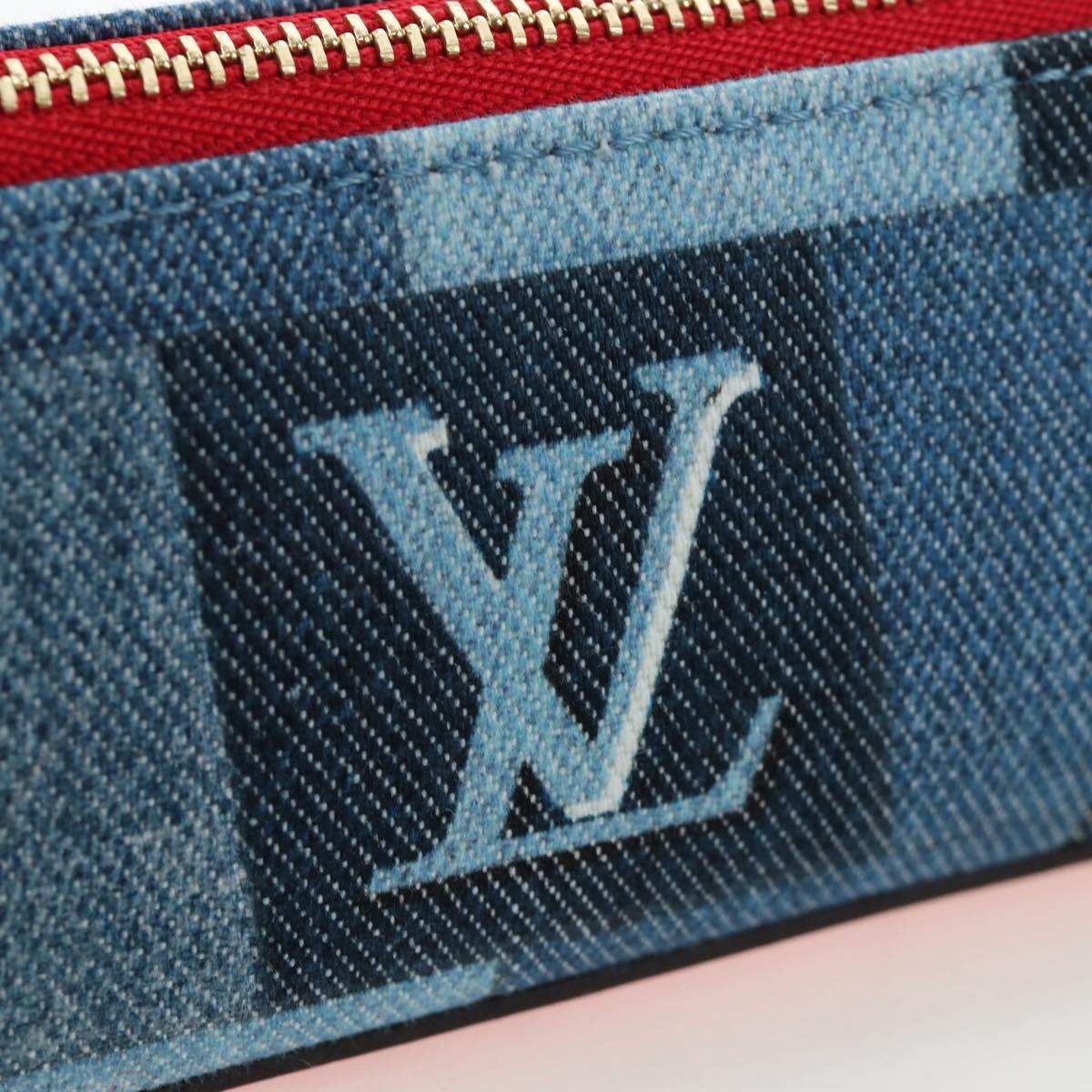 LOUIS VUITTON Monogram Denim Trousse Elizabeth Pen Case Blue GI0444 Auth 195530M