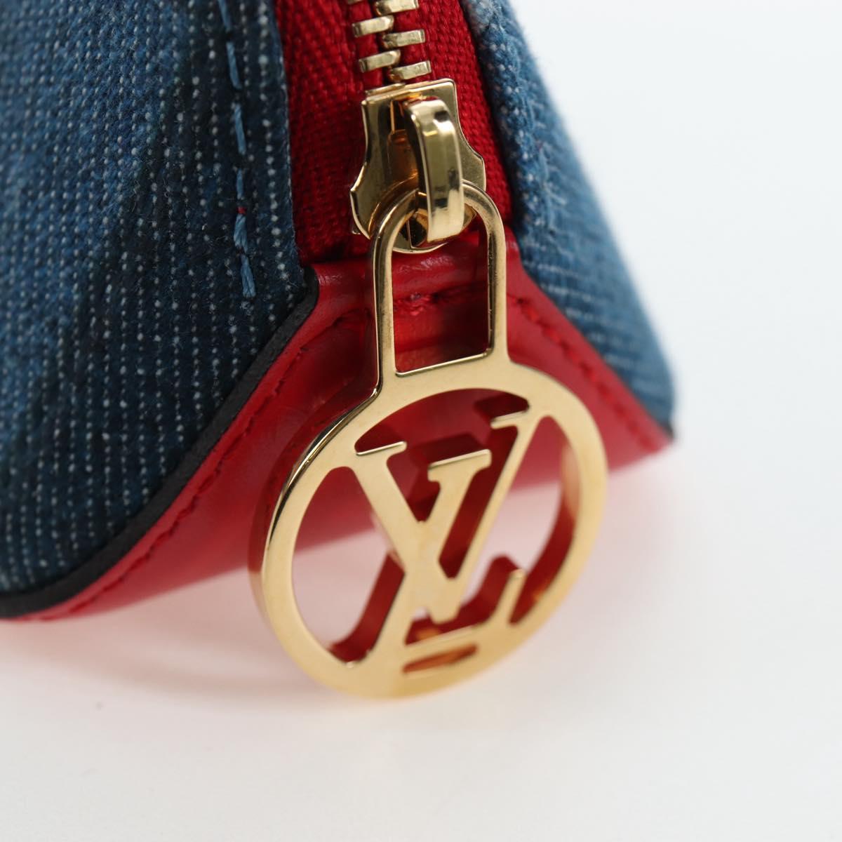 LOUIS VUITTON Monogram Denim Trousse Elizabeth Pen Case Blue GI0444 Auth 195530M
