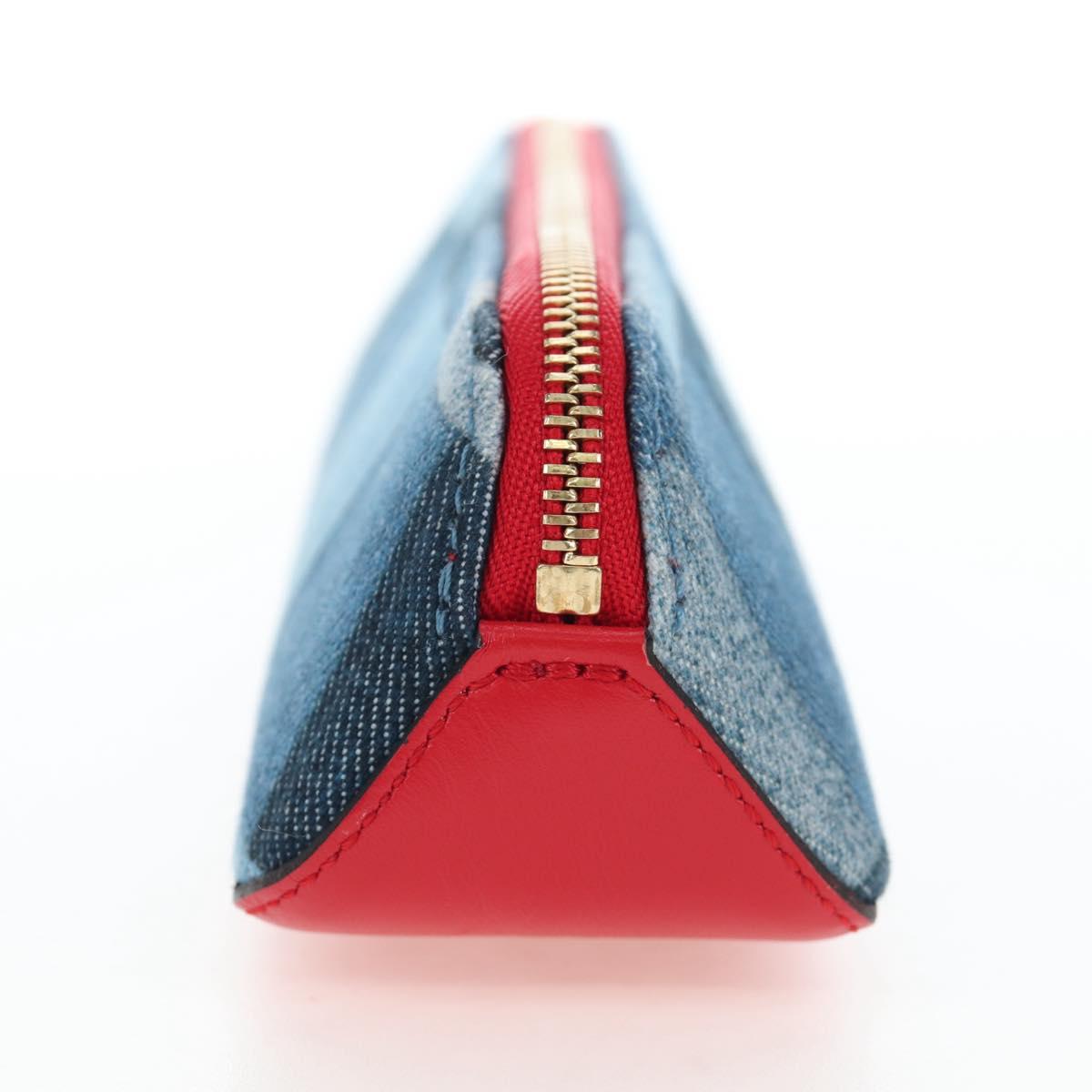 LOUIS VUITTON Monogram Denim Trousse Elizabeth Pen Case Blue GI0444 Auth 195530M