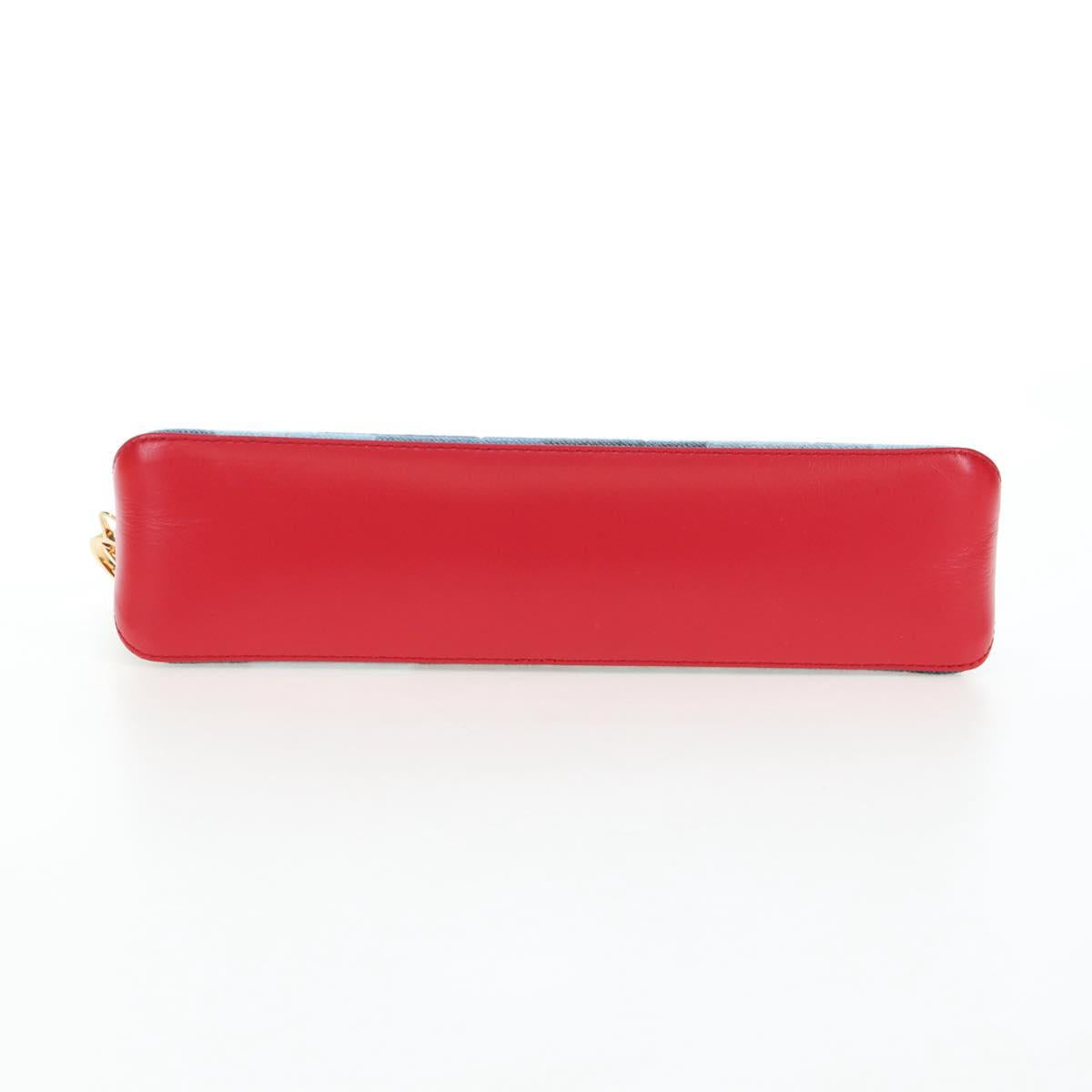 LOUIS VUITTON Monogram Denim Trousse Elizabeth Pen Case Blue GI0444 Auth 195530M