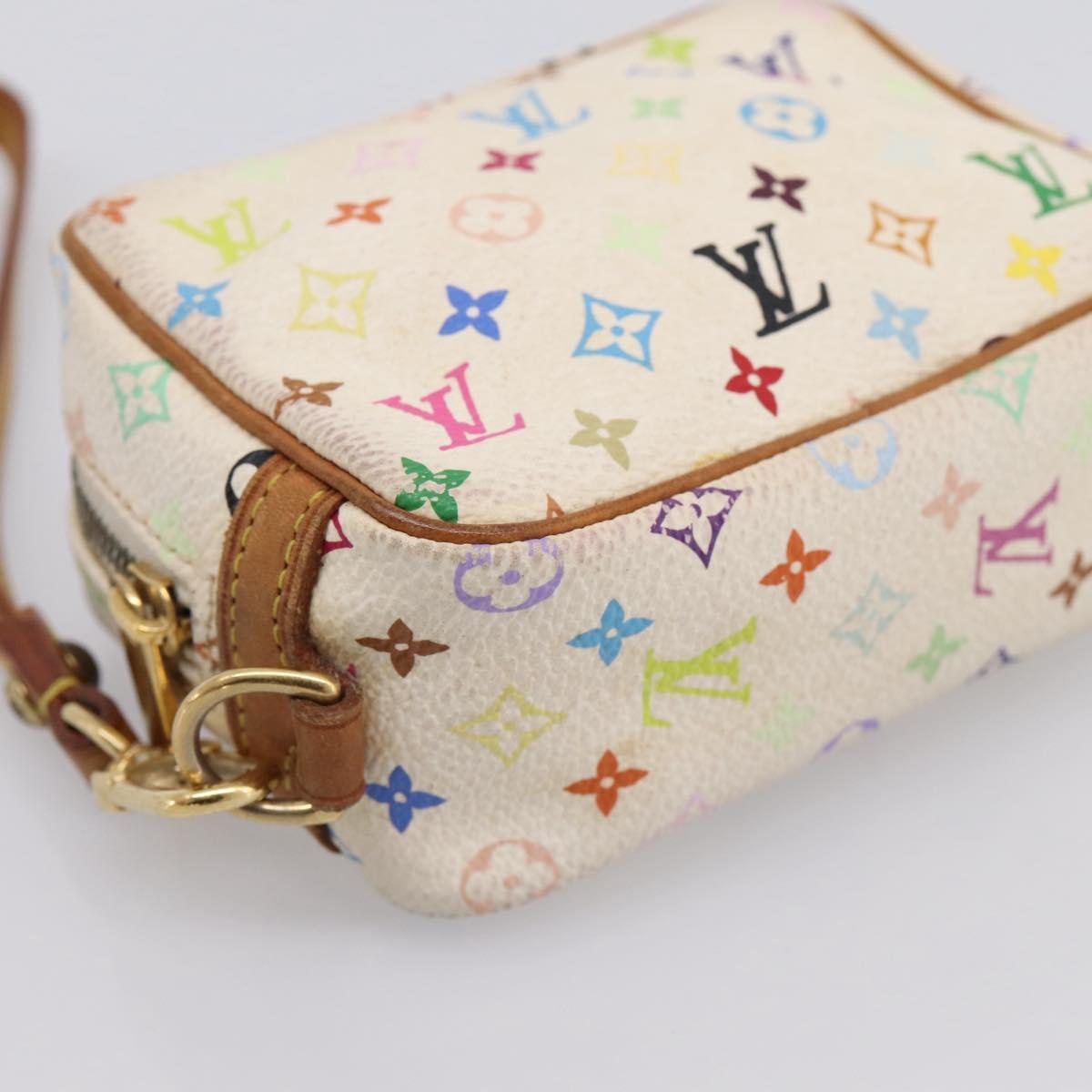 LOUIS VUITTON Monogram Multicolor Trousse Wapity Pouch White M58034 Auth 195531