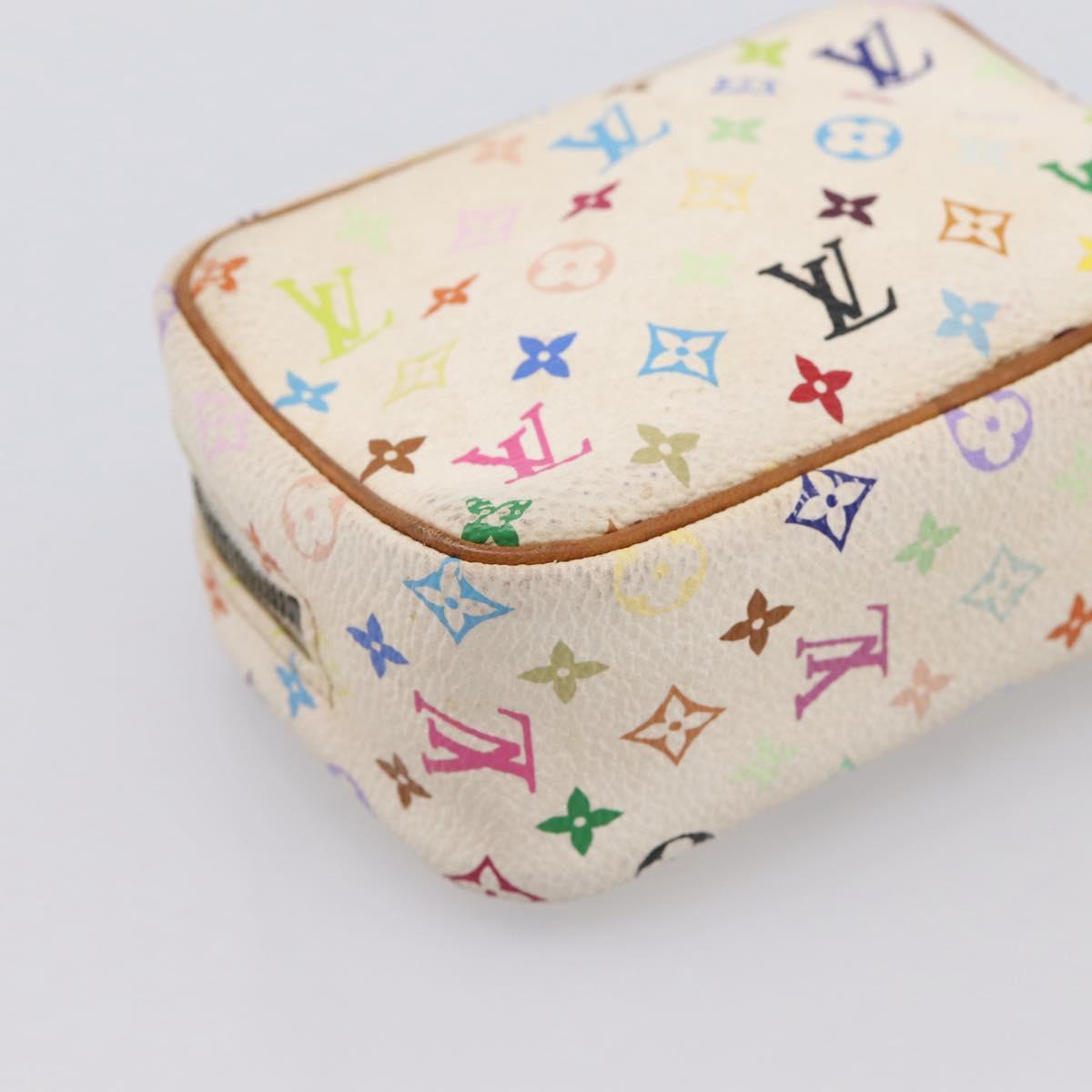 LOUIS VUITTON Monogram Multicolor Trousse Wapity Pouch White M58034 Auth 195531