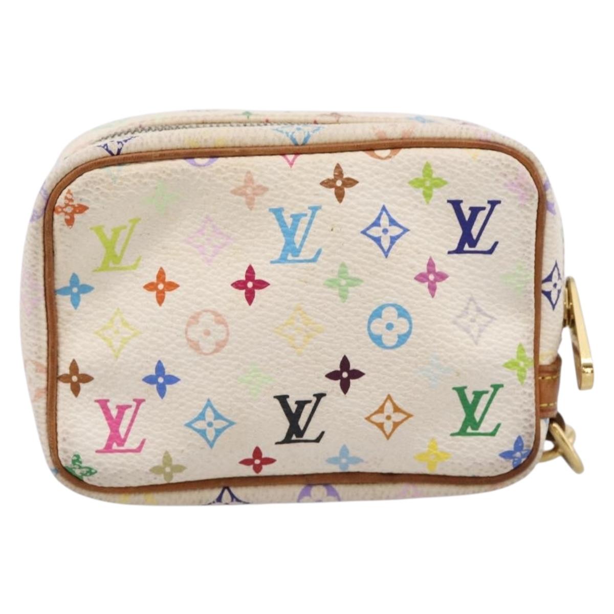 LOUIS VUITTON Monogram Multicolor Trousse Wapity Pouch White M58034 Auth 195531
