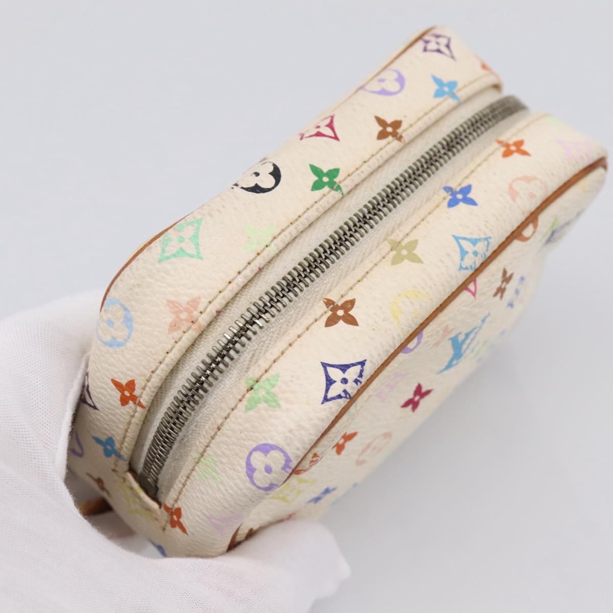 LOUIS VUITTON Monogram Multicolor Trousse Wapity Pouch White M58034 Auth 195531