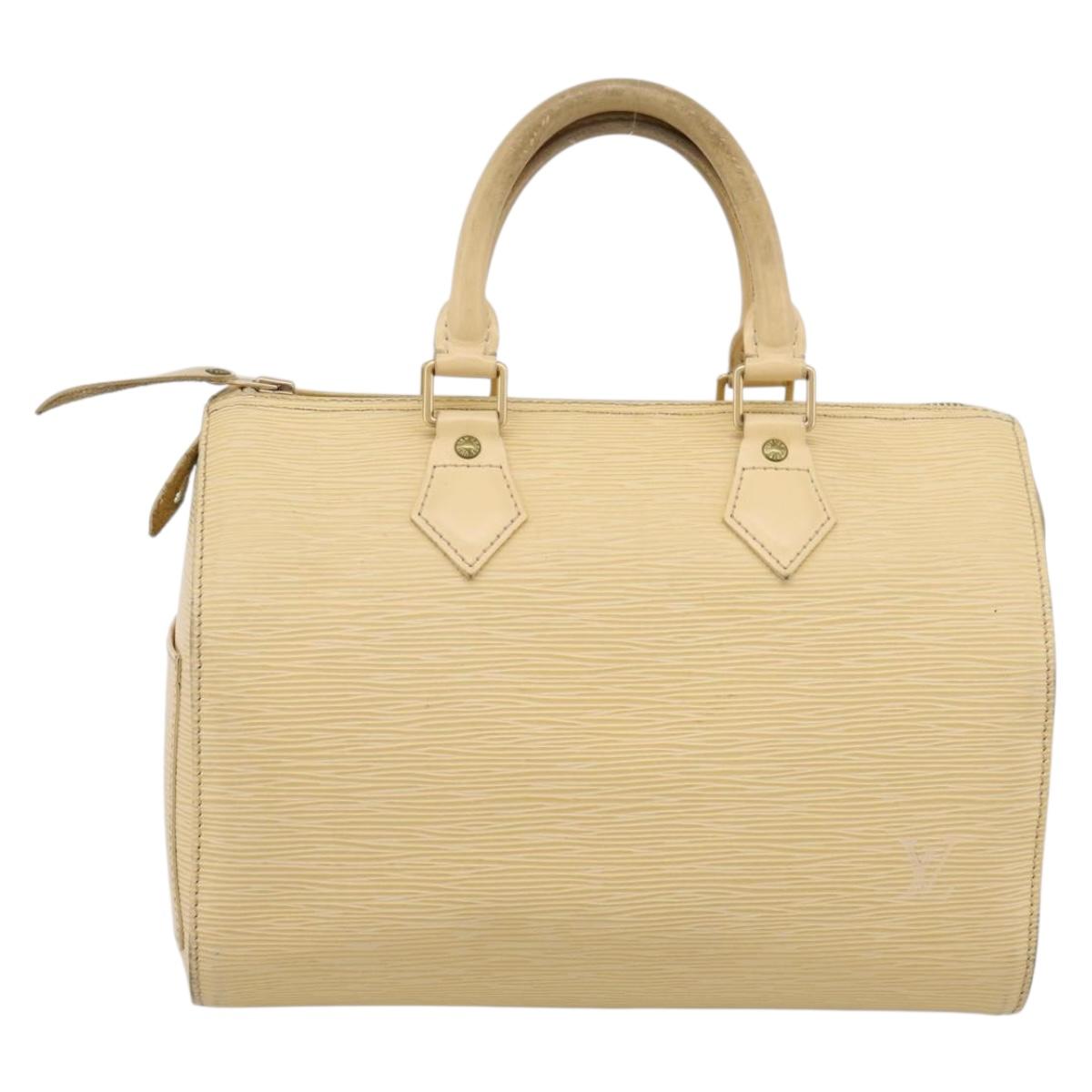 LOUIS VUITTON Epi Speedy 25 Hand Bag Vanilla M4301A LV Auth 195536
