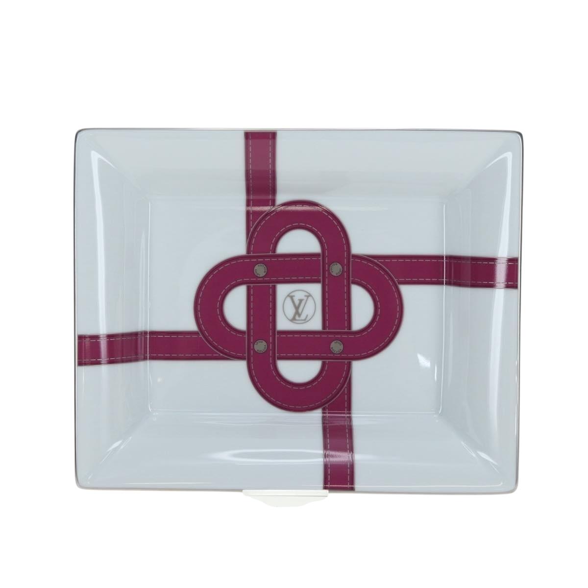LOUIS VUITTON Plate Glass White LV Auth 195539M