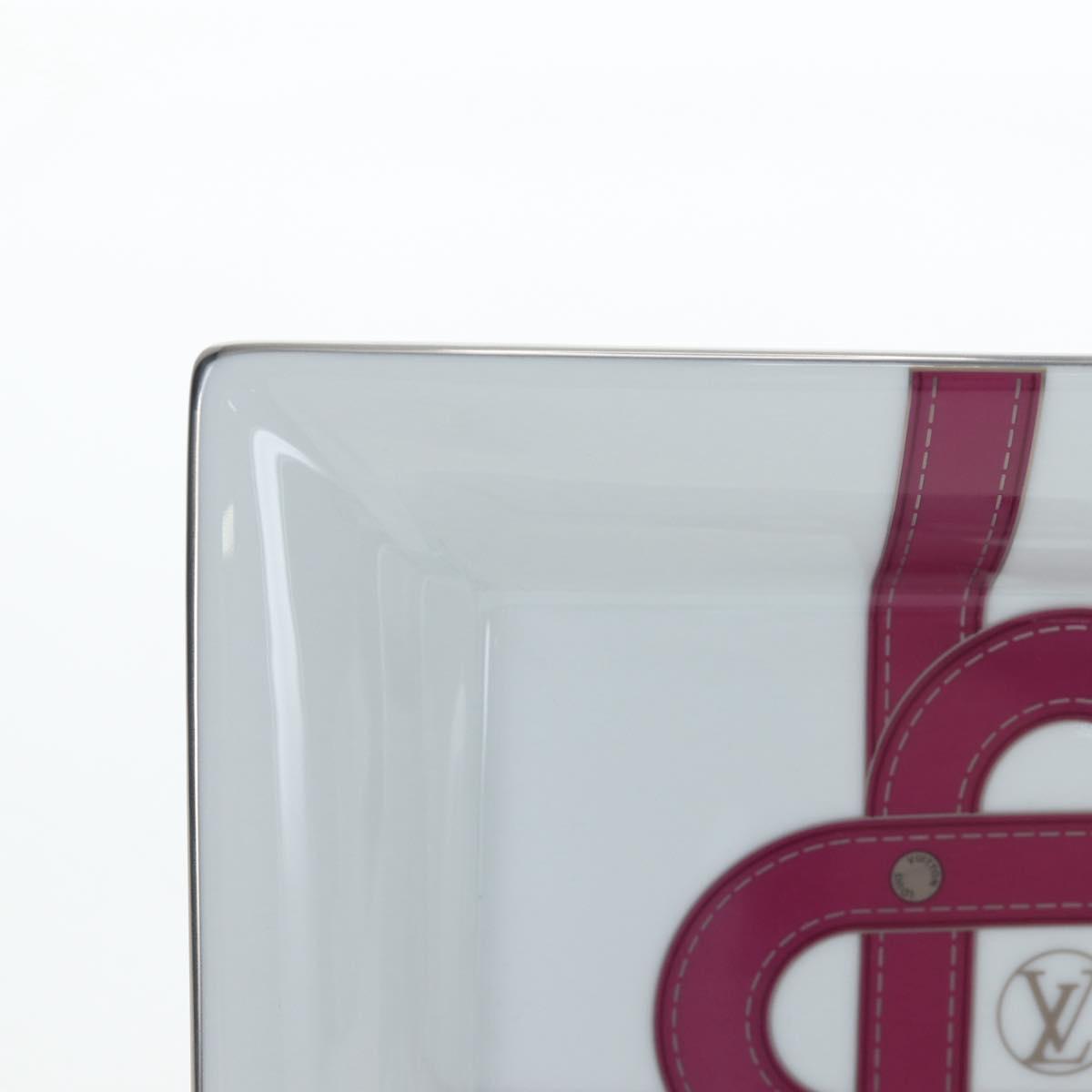 LOUIS VUITTON Plate Glass White LV Auth 195539M