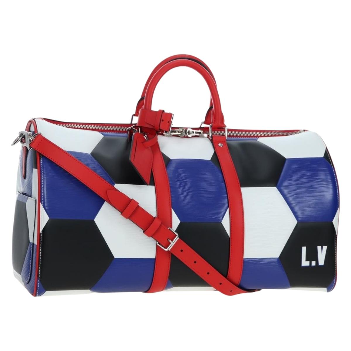 LOUIS VUITTON Epi FIFA Collaboration Keepall Bandouliere 50 Blue Auth 195540SM
