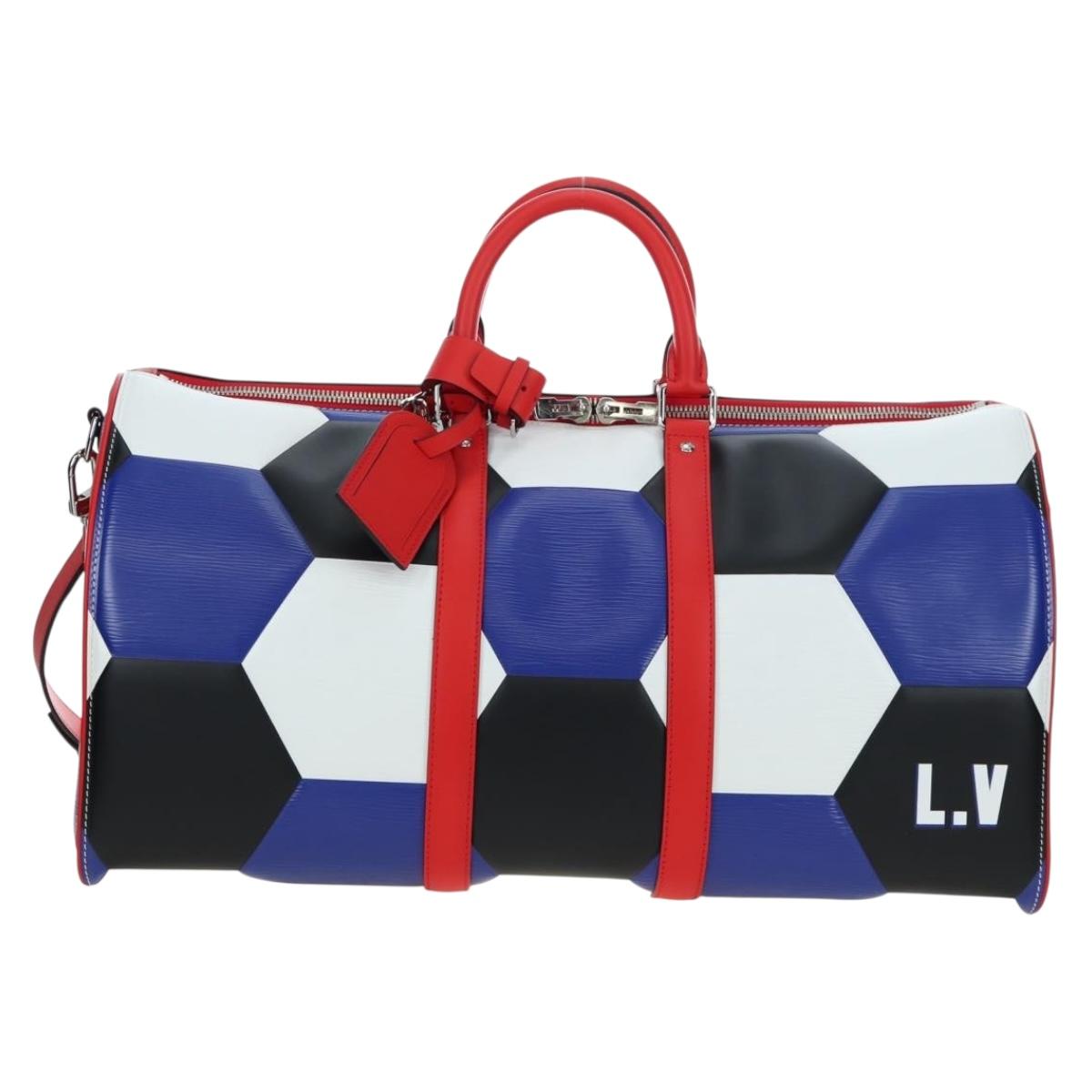 LOUIS VUITTON Epi FIFA Collaboration Keepall Bandouliere 50 Blue Auth 195540SM