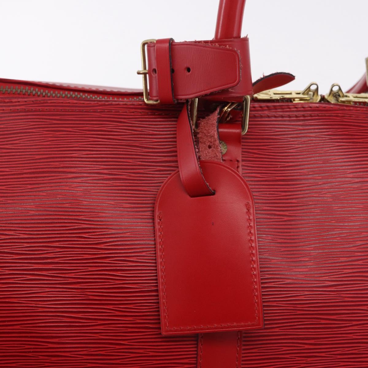 LOUIS VUITTON Epi Keepall 45 Boston Bag Red M42977 LV Auth 195542A