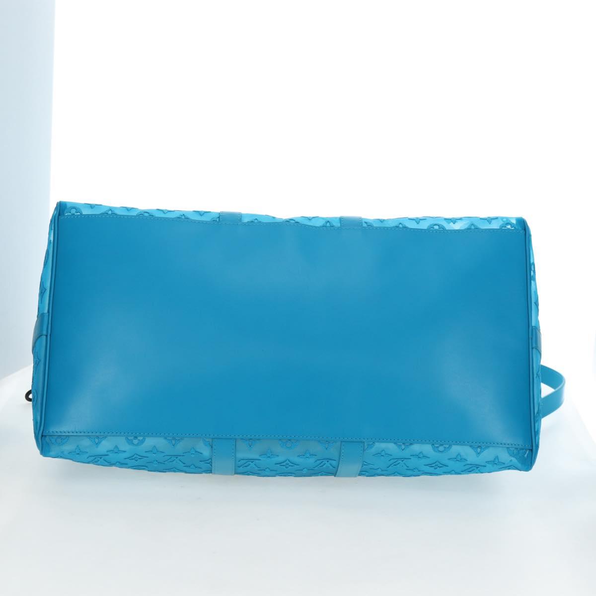 LOUIS VUITTON Monogram Mesh Keepall Triangle 50 Turquoise M45048 Auth 195543SAM