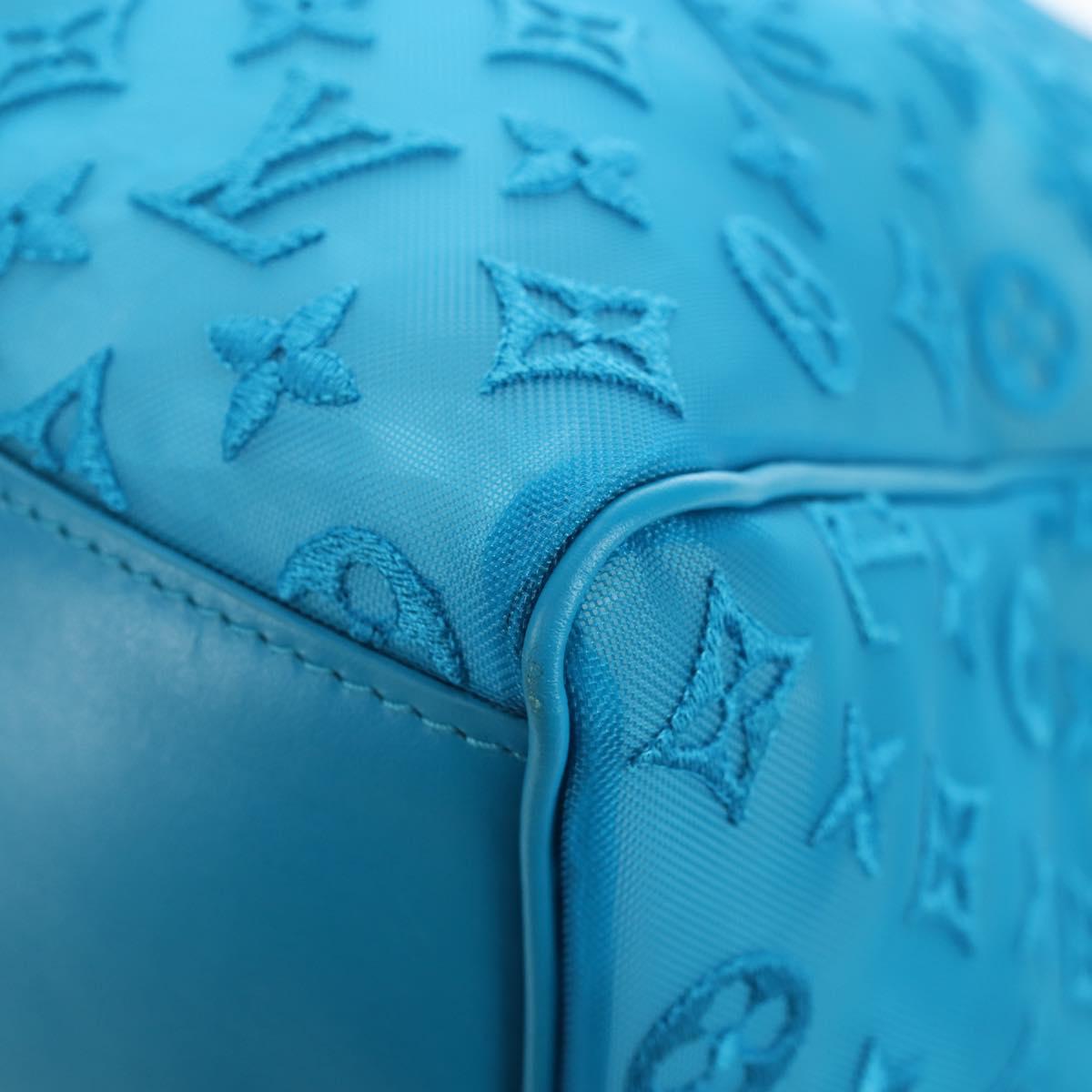 LOUIS VUITTON Monogram Mesh Keepall Triangle 50 Turquoise M45048 Auth 195543SAM