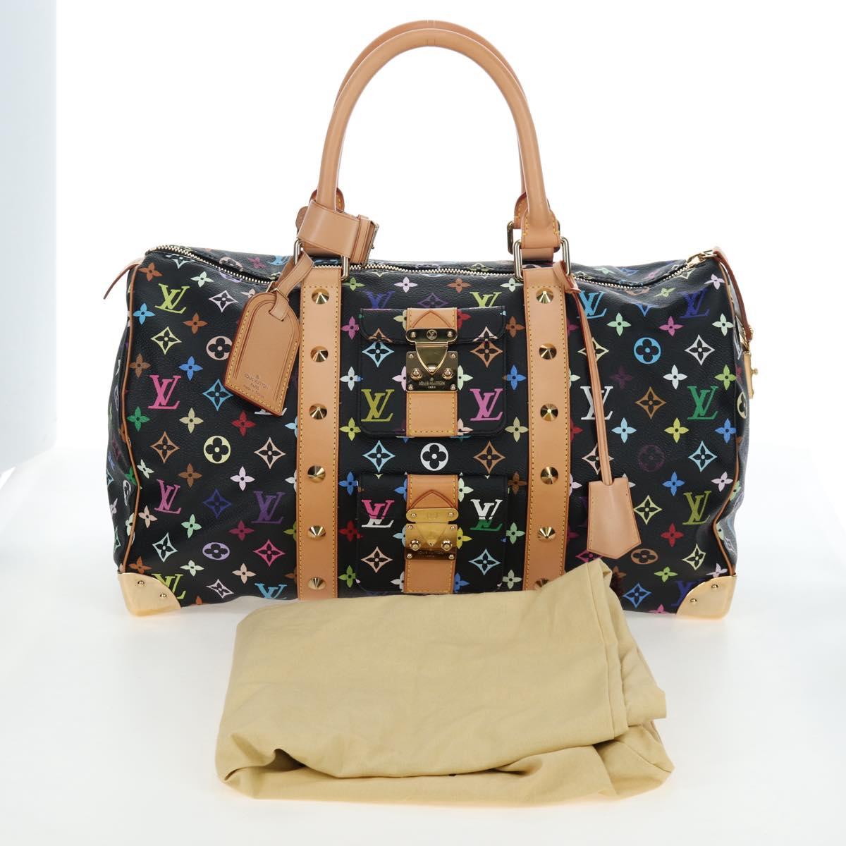 LOUIS VUITTON Monogram Multicolor Keepall 45 Bag Black M92640 Auth 195545SV