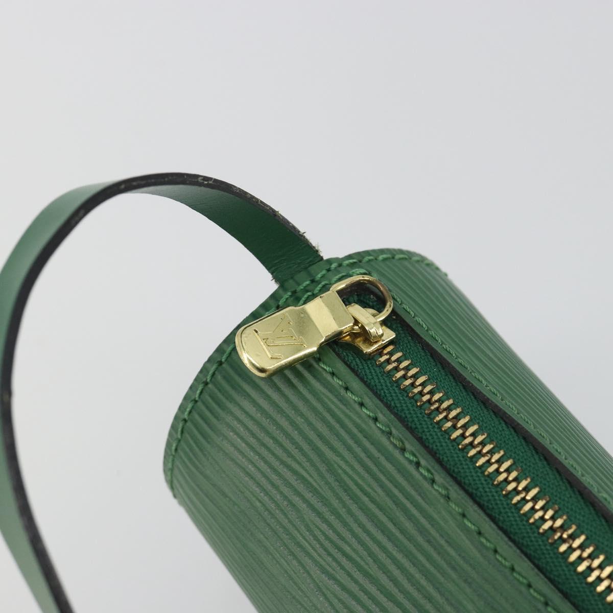 LOUIS VUITTON Epi Soufflot Pouch Green LV Auth 195554A