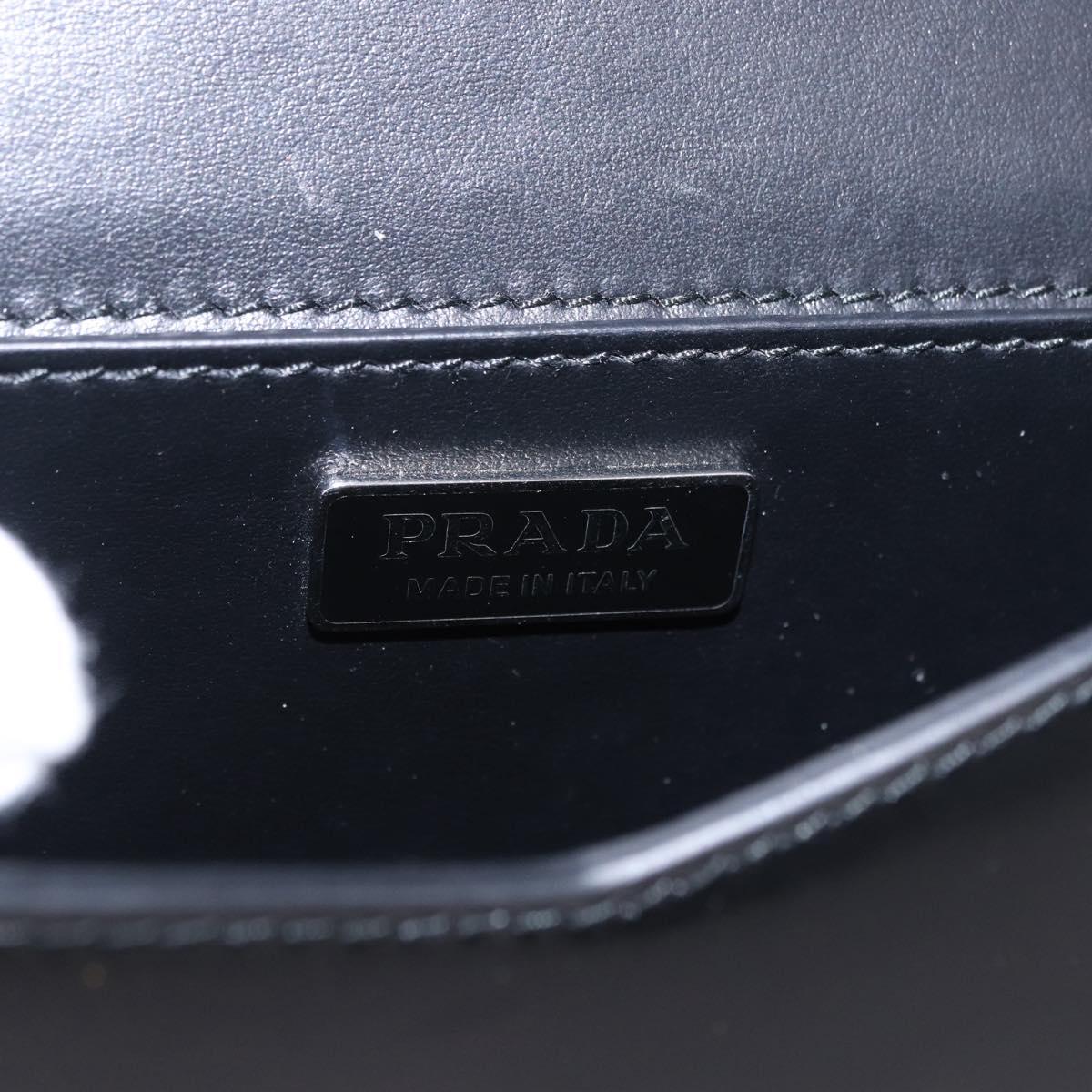 PRADA Chain Shoulder Bag Patent leather Black Silver Auth 195563SAV