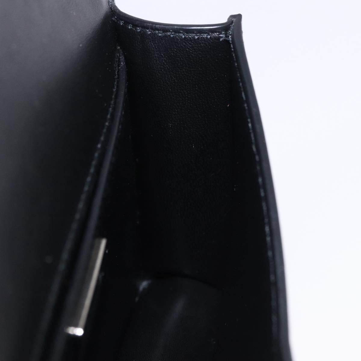 PRADA Chain Shoulder Bag Patent leather Black Silver Auth 195563SAV