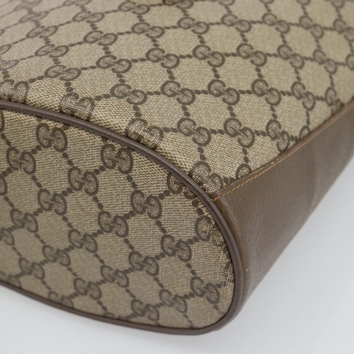GUCCI GG Supreme Web Sherry Line Bag PVC Beige Gold 904 02 081 Auth 195570