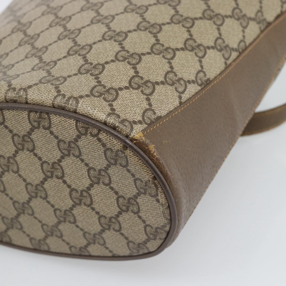 GUCCI GG Supreme Web Sherry Line Bag PVC Beige Gold 904 02 081 Auth 195570