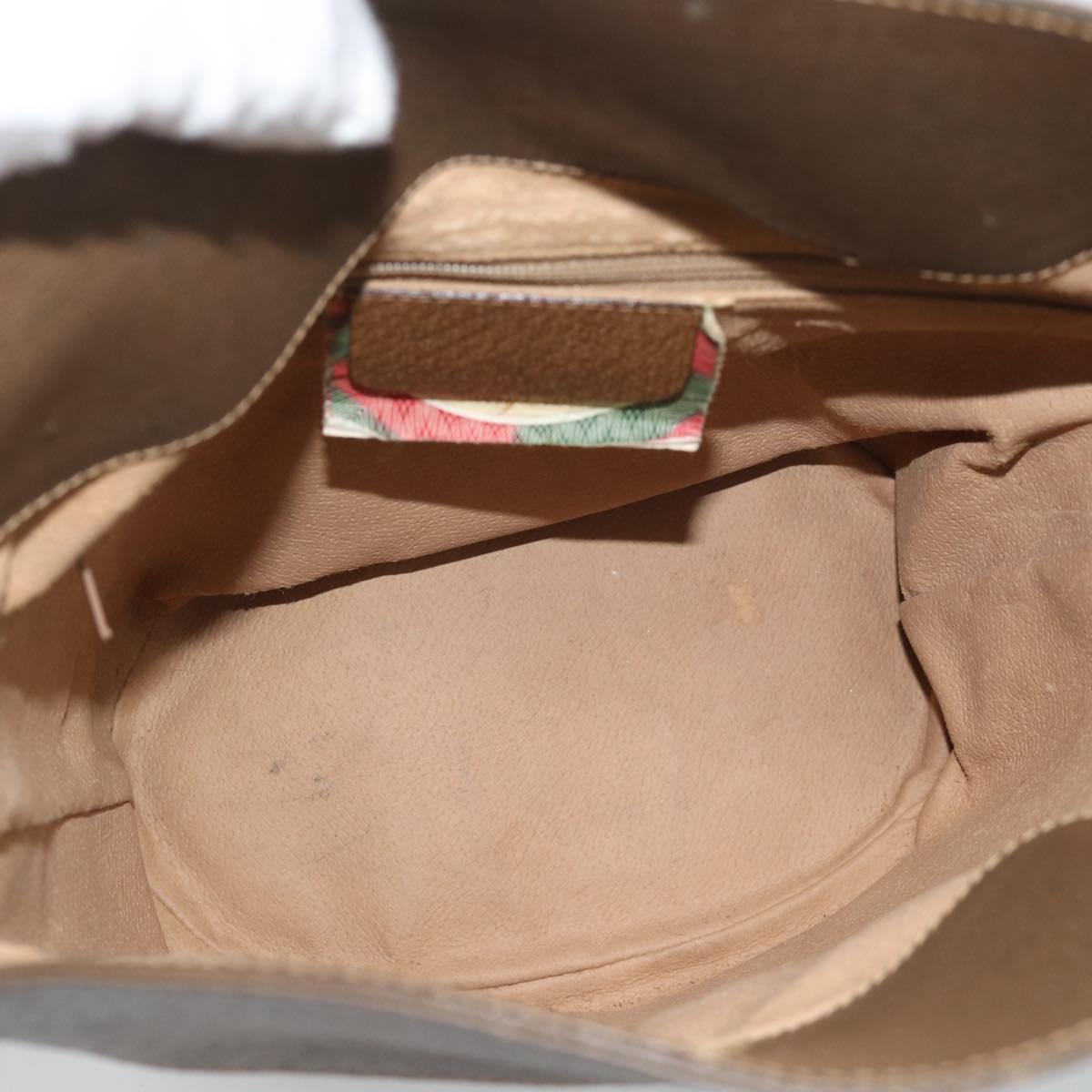 GUCCI GG Supreme Web Sherry Line Bag PVC Beige Gold 904 02 081 Auth 195570