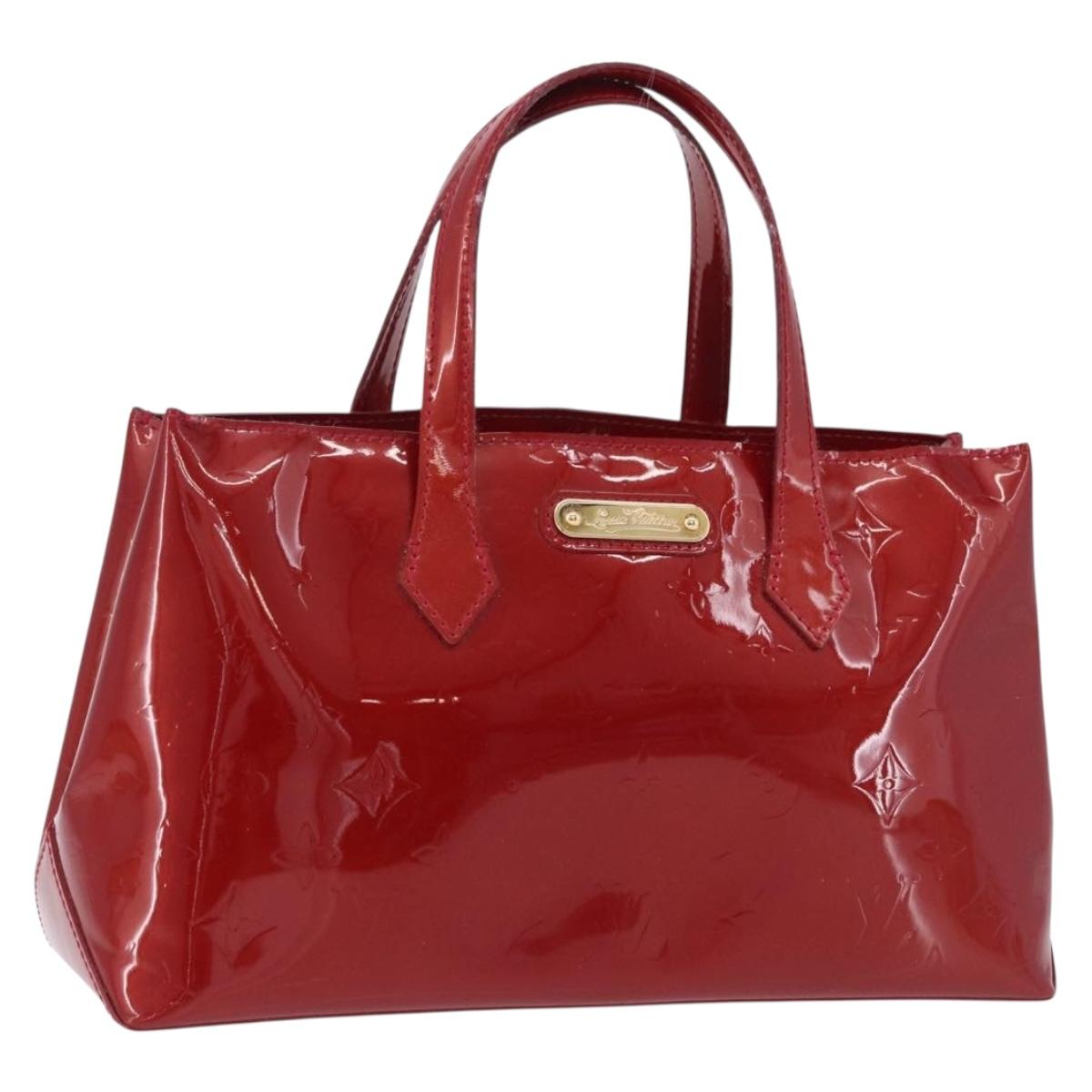 LOUIS VUITTON Monogram Vernis Wilshire PM Bag Pomme D'amour M93642 Auth 195573