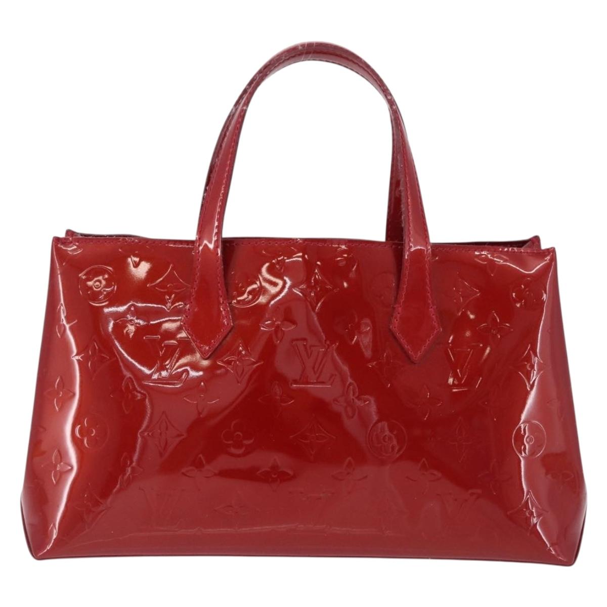 LOUIS VUITTON Monogram Vernis Wilshire PM Bag Pomme D'amour M93642 Auth 195573