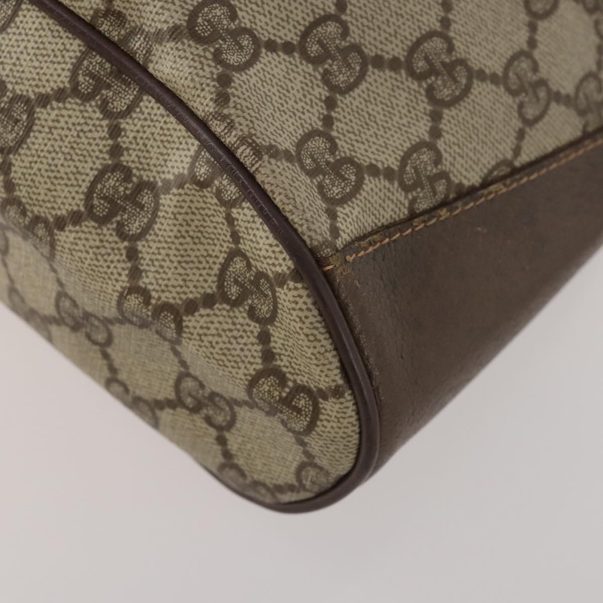 GUCCI GG Supreme Web Sherry Line Bag PVC Beige Gold 41 02 034 Auth 195578