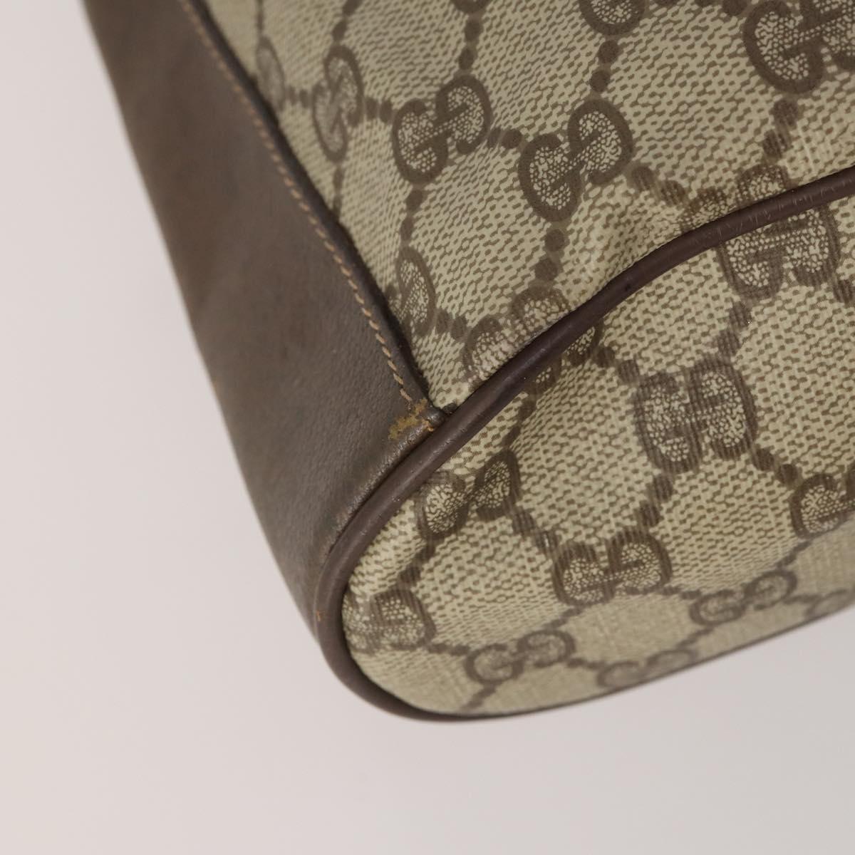 GUCCI GG Supreme Web Sherry Line Bag PVC Beige Gold 41 02 034 Auth 195578