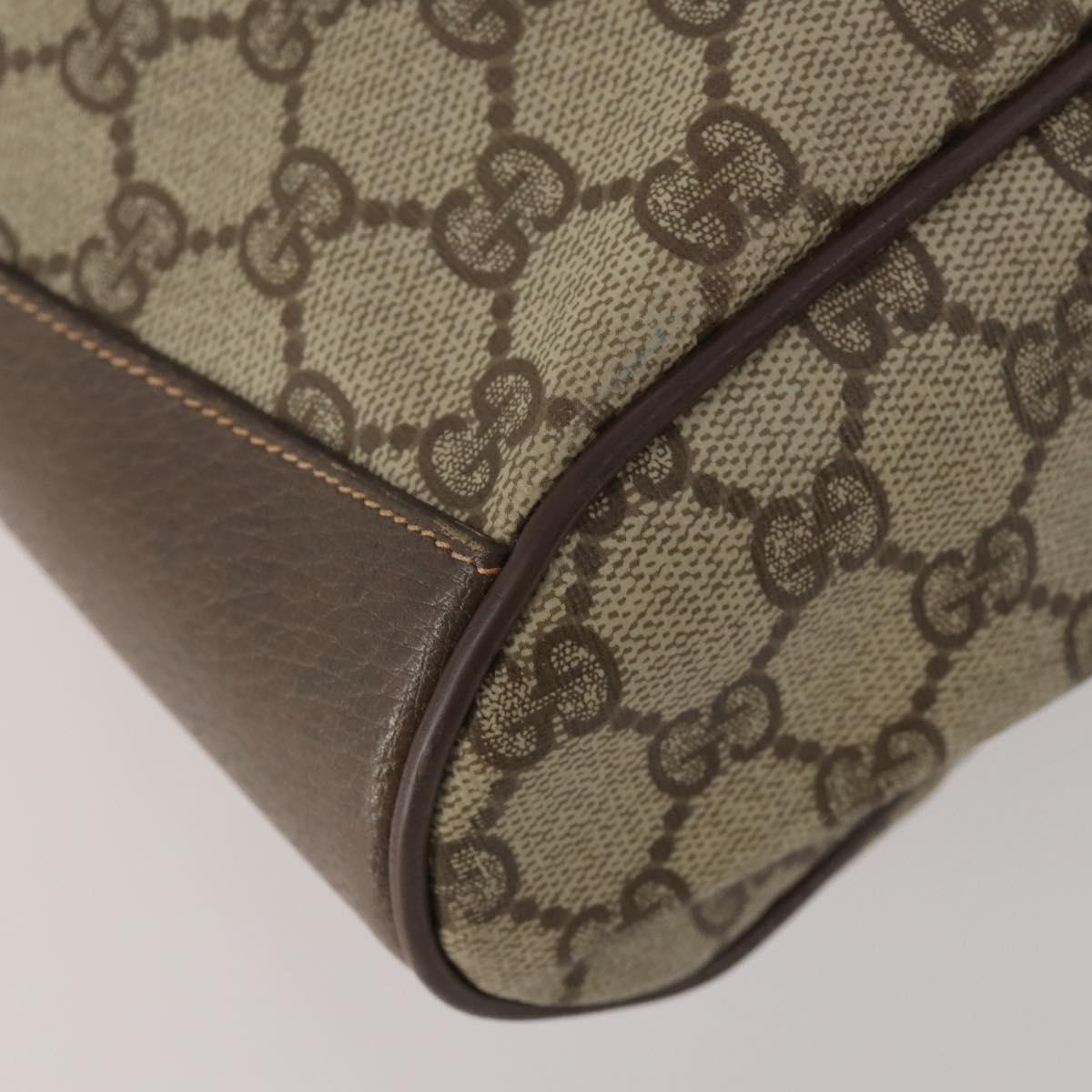 GUCCI GG Supreme Web Sherry Line Bag PVC Beige Gold 41 02 034 Auth 195578