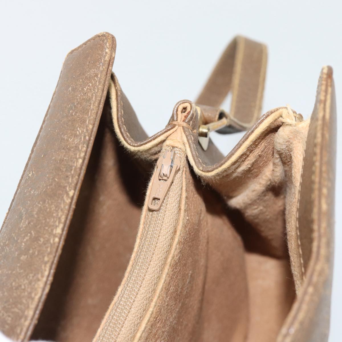 GUCCI GG Supreme Web Sherry Line Bag PVC Beige Gold 116 02 024 Auth 195582