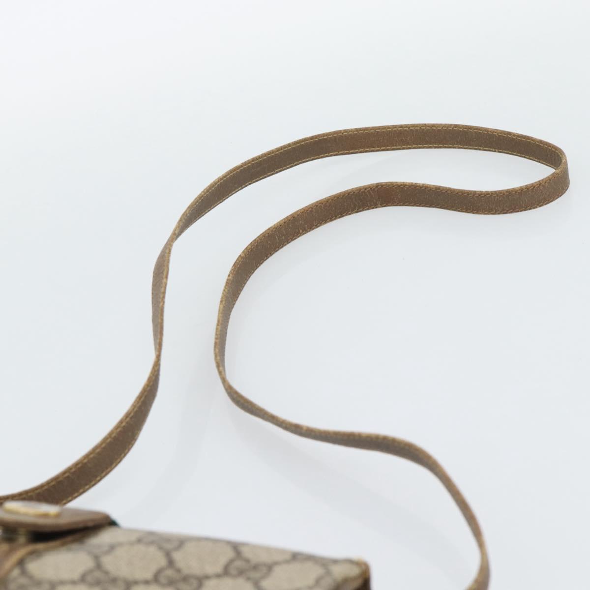 GUCCI GG Supreme Web Sherry Line Bag PVC Beige Gold 116 02 024 Auth 195582