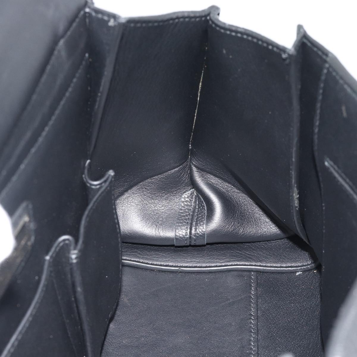 Salvatore Ferragamo Sofia Gancini Hand Bag Leather 2way Black Silver Auth 195584