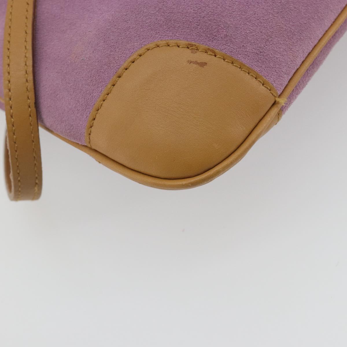 GUCCI Chain Shoulder Bag Suede Purple Gold 001 4113 Auth 195593A