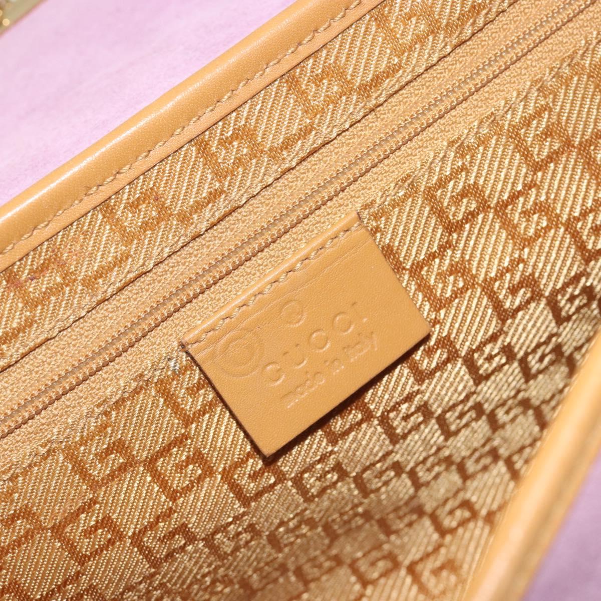 GUCCI Chain Shoulder Bag Suede Purple Gold 001 4113 Auth 195593A