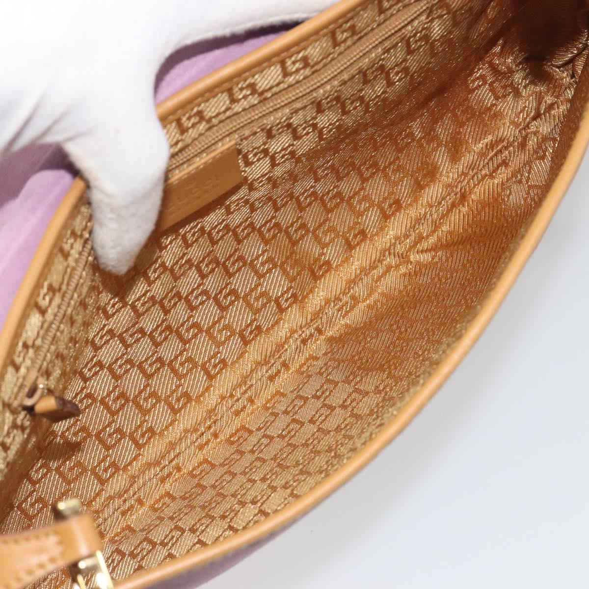 GUCCI Chain Shoulder Bag Suede Purple Gold 001 4113 Auth 195593A