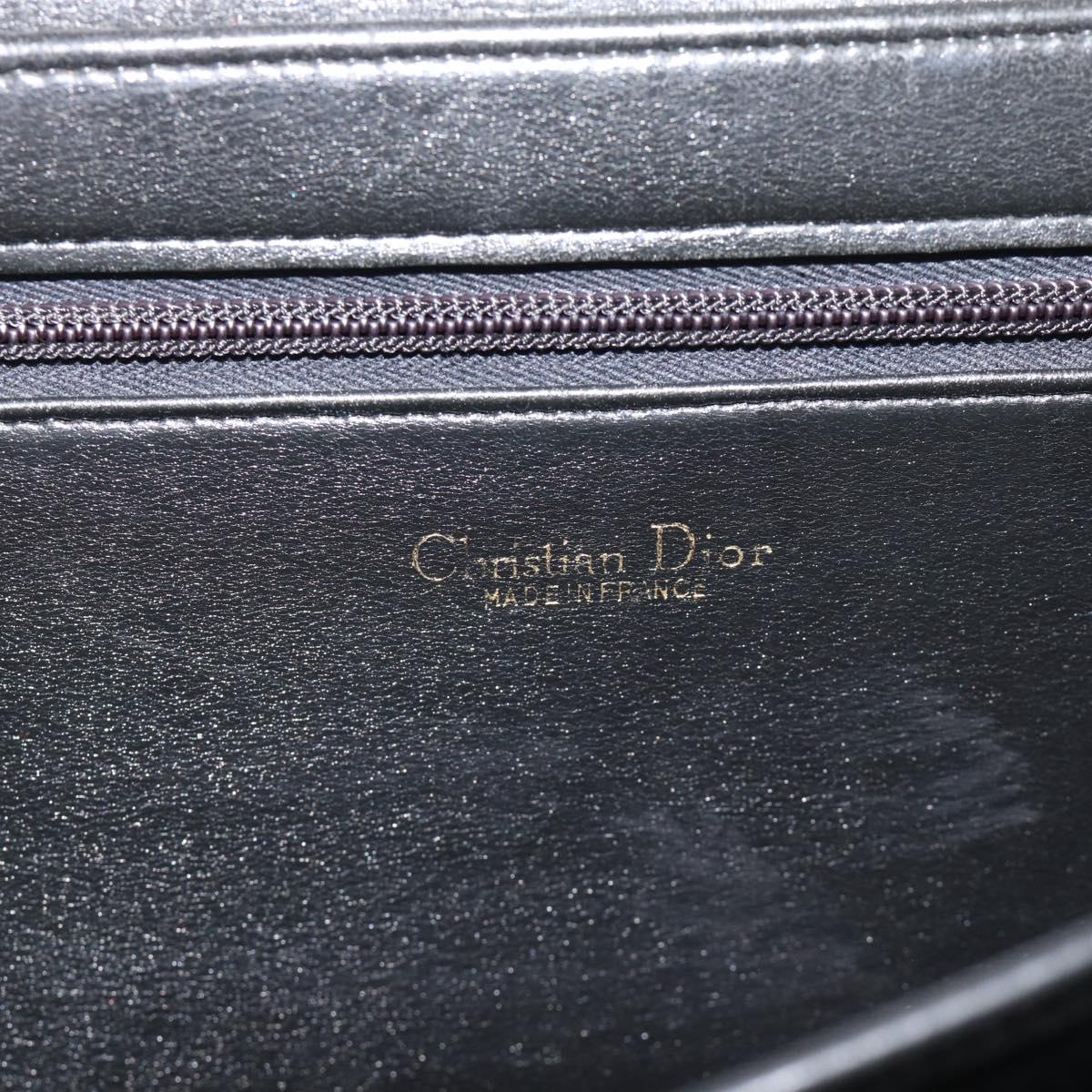 Christian Dior Trotter Canvas Shoulder Bag 2way Navy Gold Auth 195594A