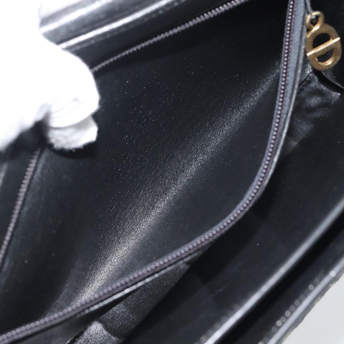 Christian Dior Trotter Canvas Shoulder Bag 2way Navy Gold Auth 195594A